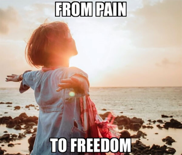 from pain to freedom girl on beach